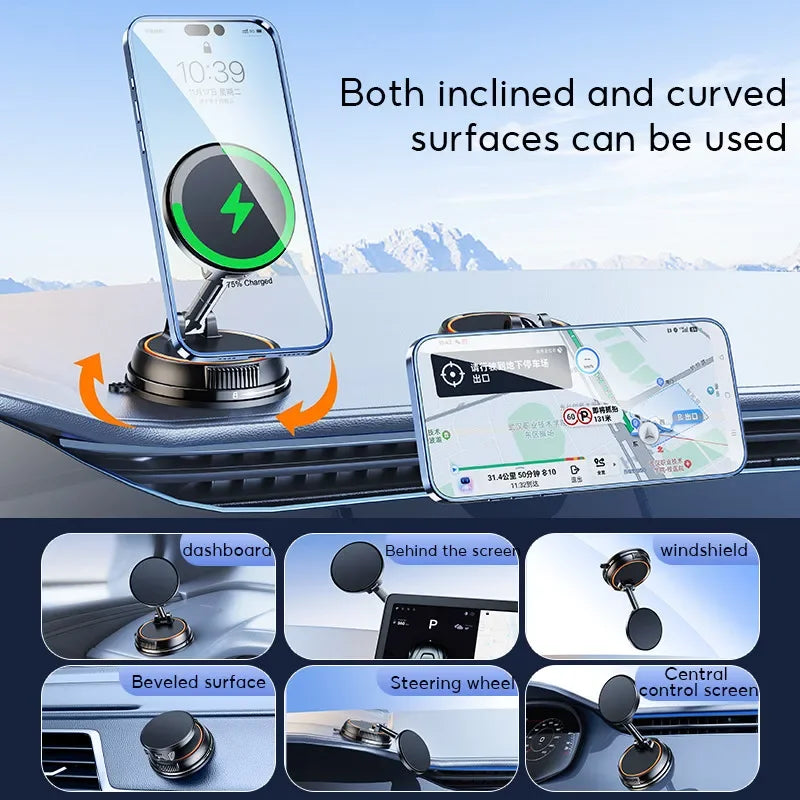 Strong Suction Wireless Car Magnetic Charging Phone Holder