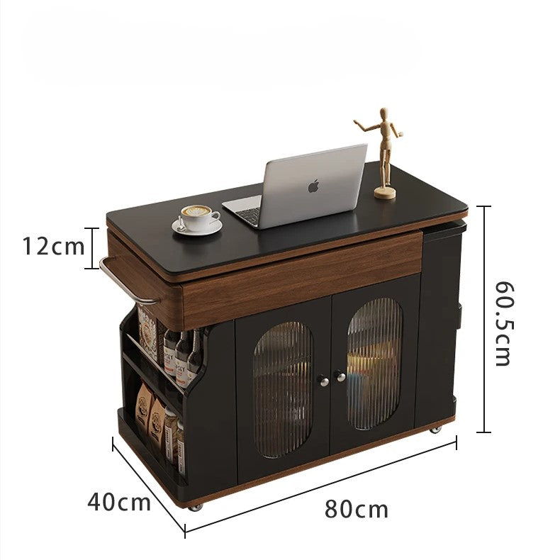 Vintage Style Lift-Top Hidden Storage Coffee Work Table
