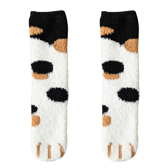 Plush Winter Cute Cat Paws Sock