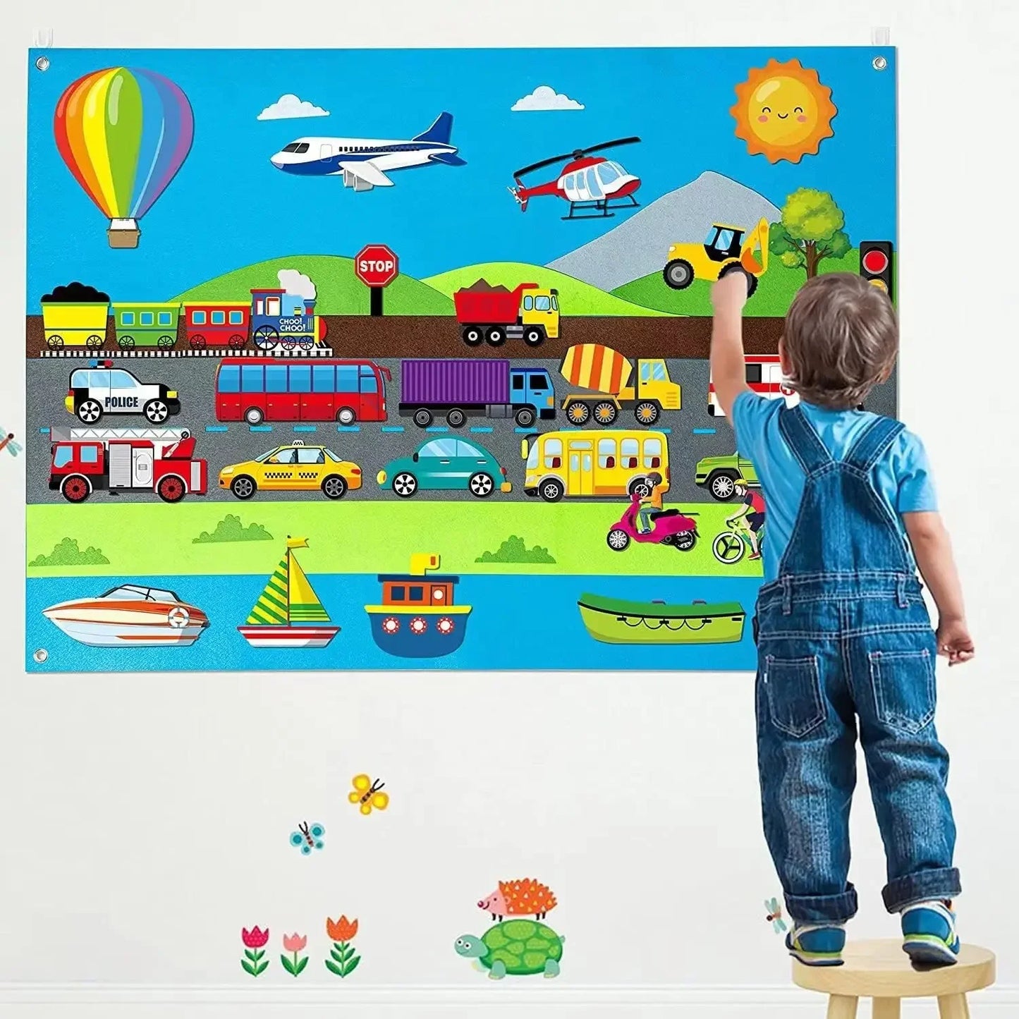 Interactive Early Learning Farm Animals Felt Story Board Set