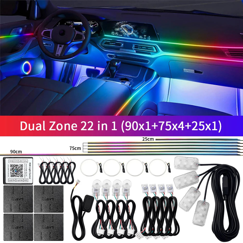 Bluetooth RGB Symphony Car Ambient Light Kit