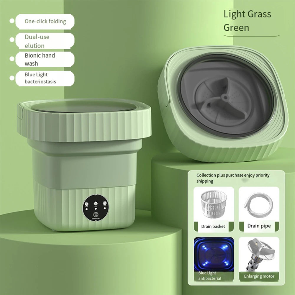 Compact Folding Ultrasonic Travel Laundry Washing Machine