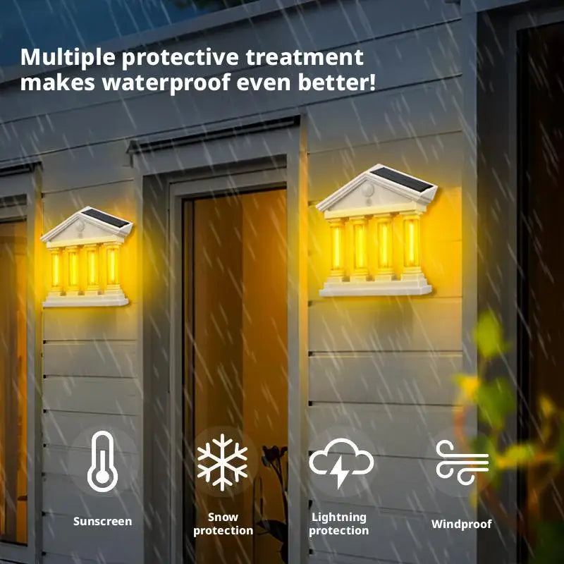 Ancient Architecture Solar-Powered Waterproof Outdoor Lamp