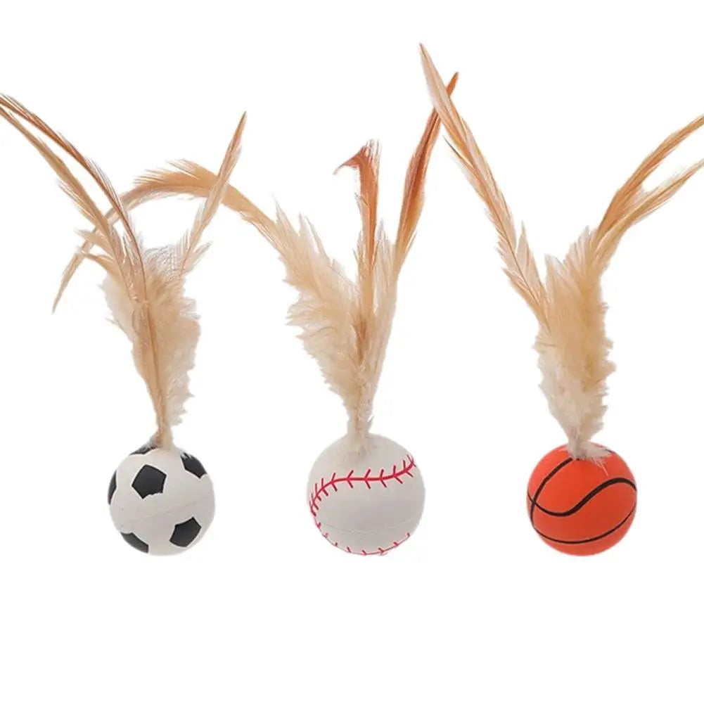 Feather Ball Cat Teaser Interactive Toy