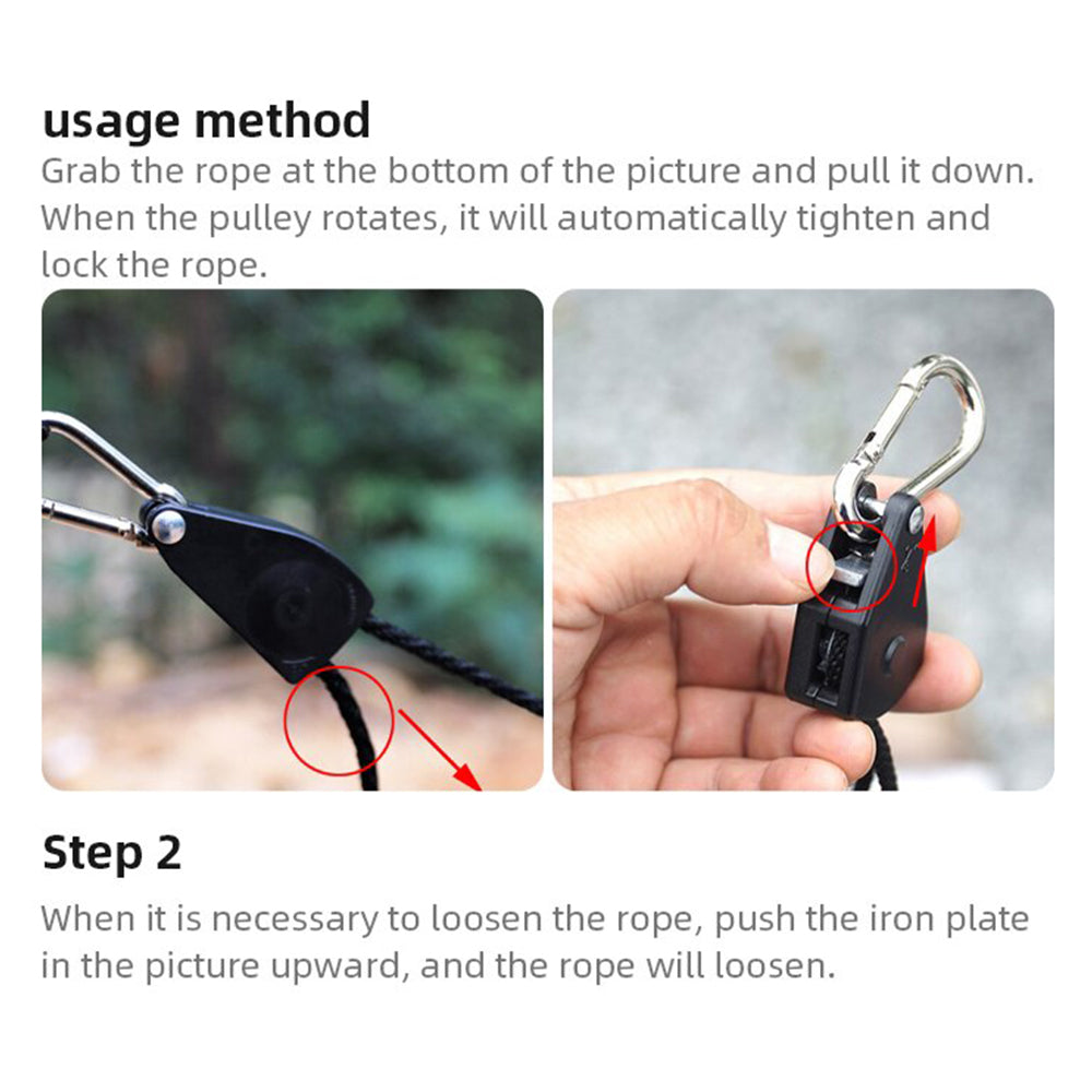 Camp Anywhere Adjustable Ratchet Tent Stabilizer Pulley Hanger