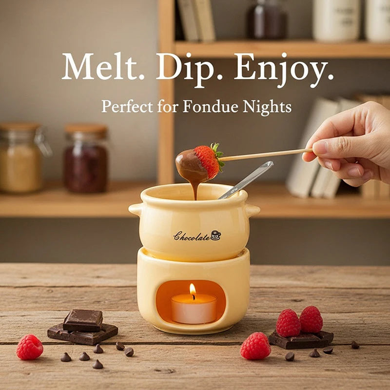 Warm Dip Chocolate Cheese Fondue Pot