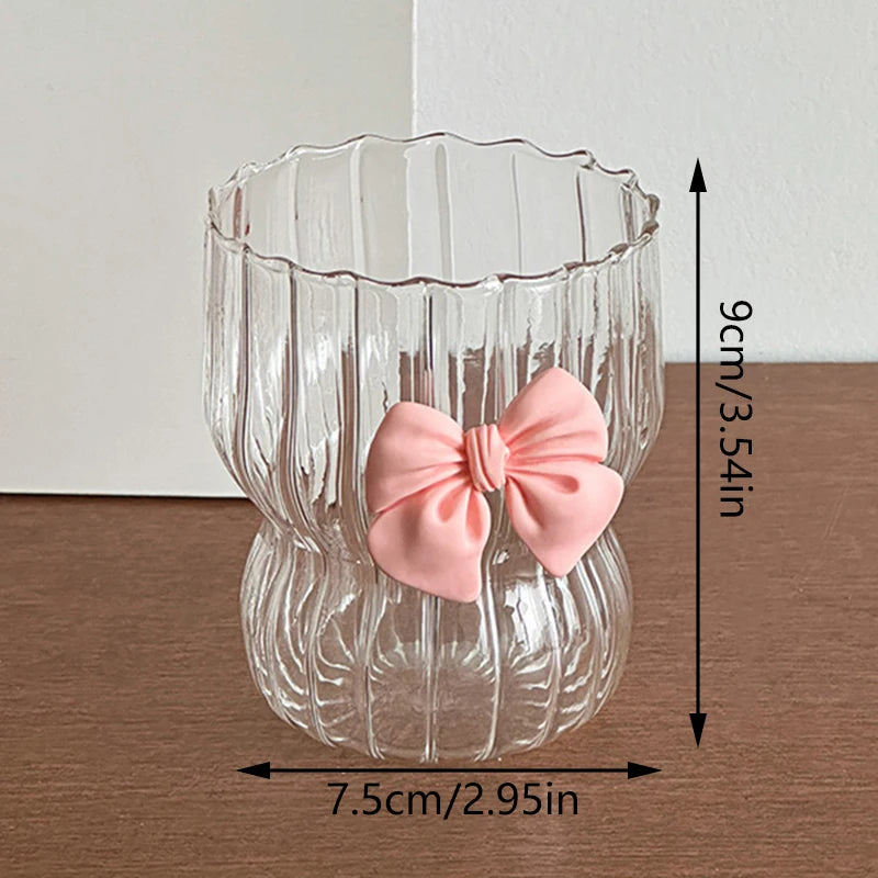 Cute Ribbon Glass Coffee Mug