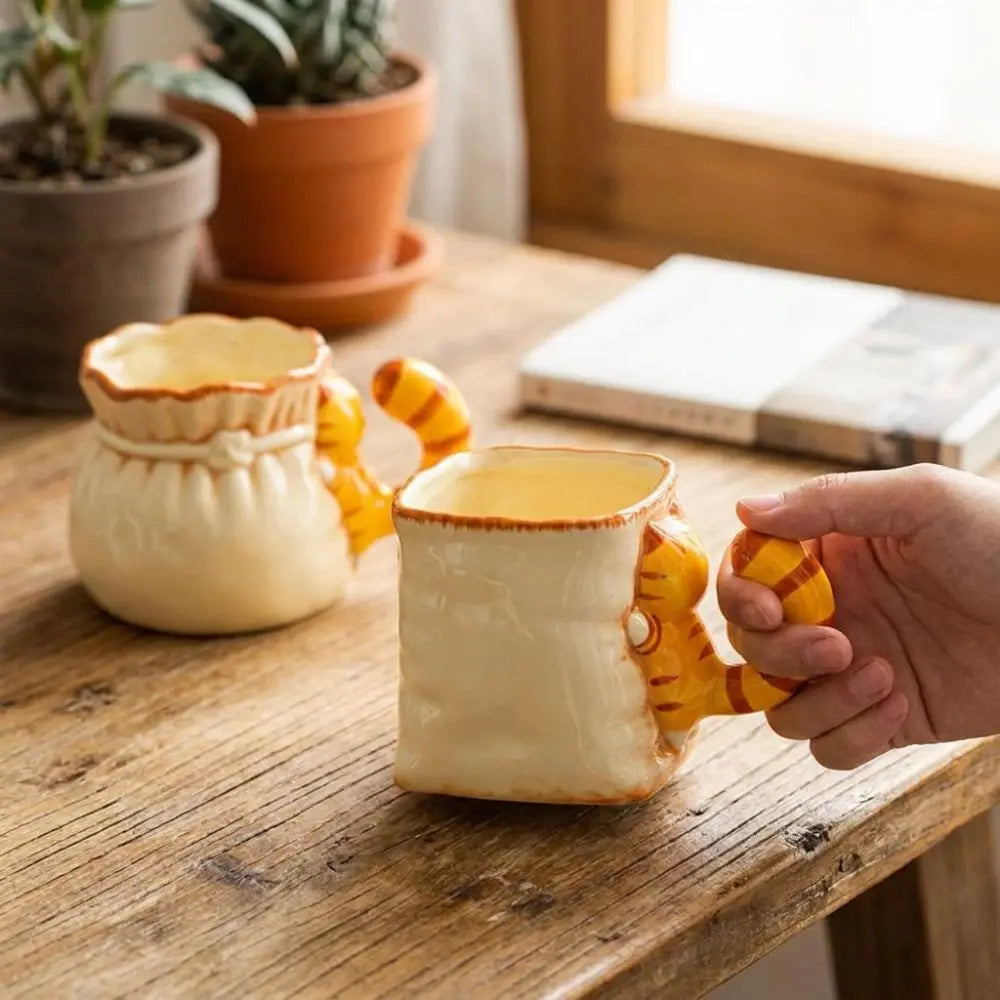 Cat Tail Ceramic Coffee Mug