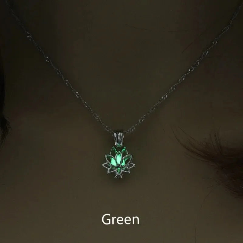Mystic Moon Glow Lotus Necklace