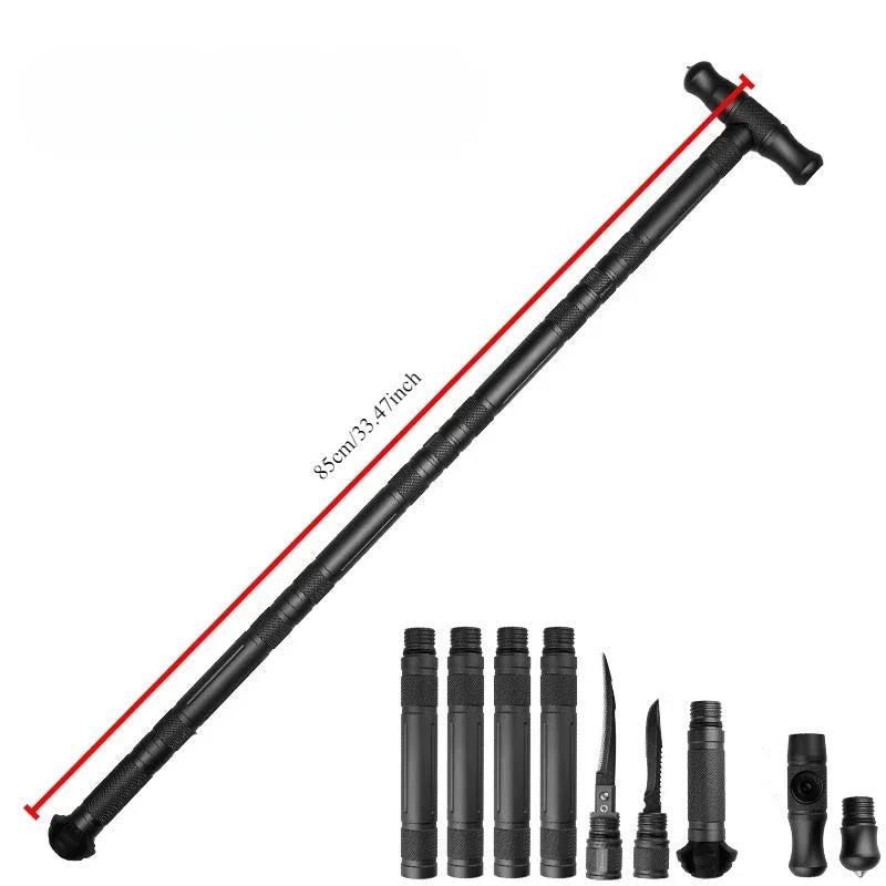 Tungsten Steel Multifunctional Foldable Self-Defense Walking Stick