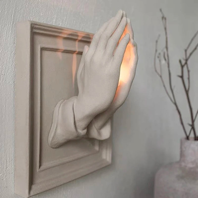 Praying Hands Nordic Wall Candle Holder