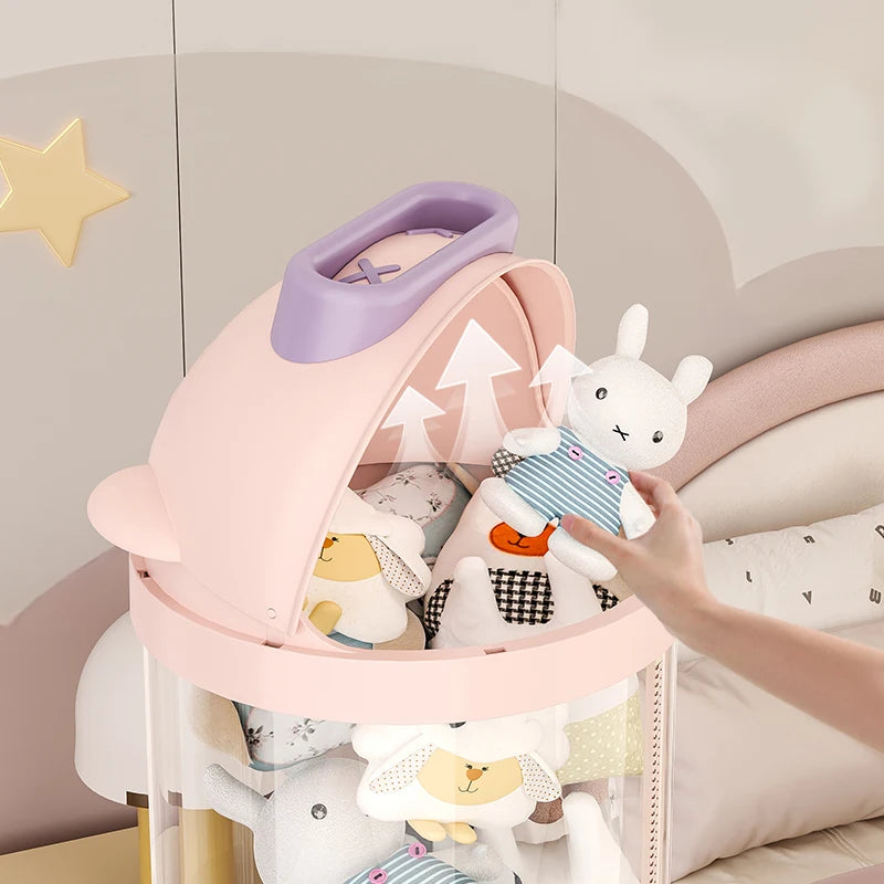 Vertical Transparent Space-Saving Toy Organizer Storage Tower