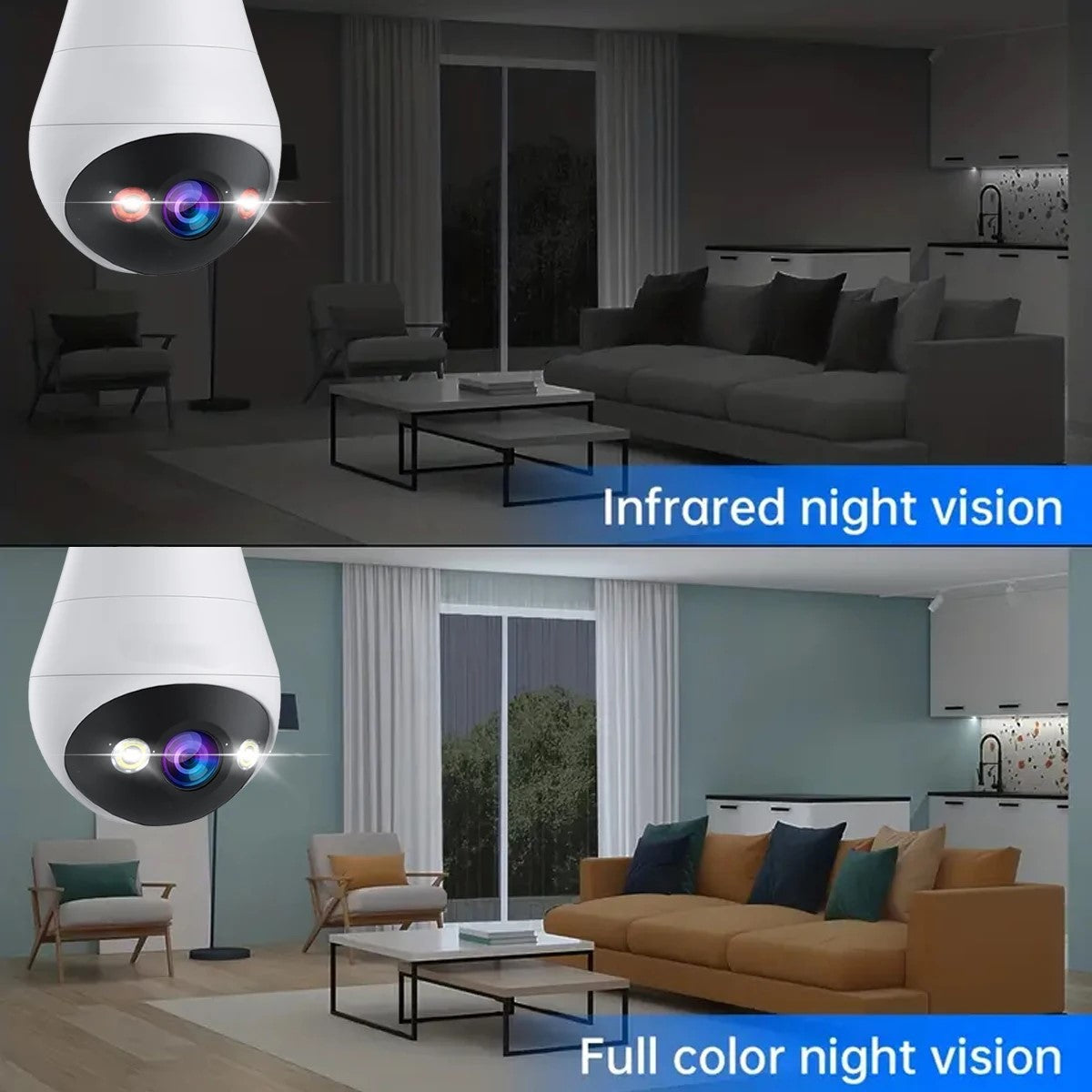 Fisheye Mini WiFi Bulb Security Camera