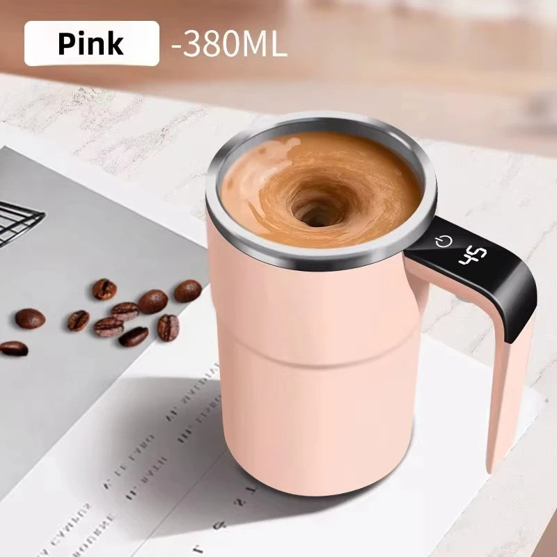 Digital Temperature Display Self Stirring Coffee Mug