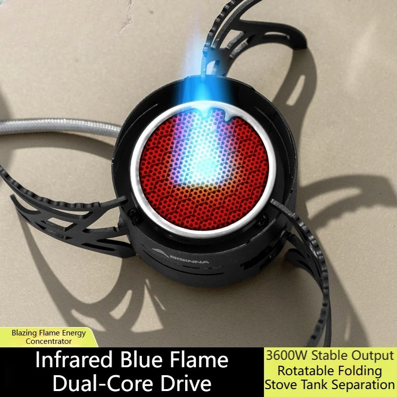 Dual-Core Blue Flame Outdoor Cooking Stove