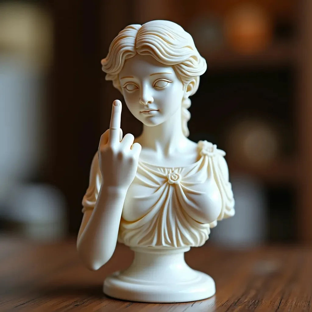 Roman Bust Middle Finger Home Decor