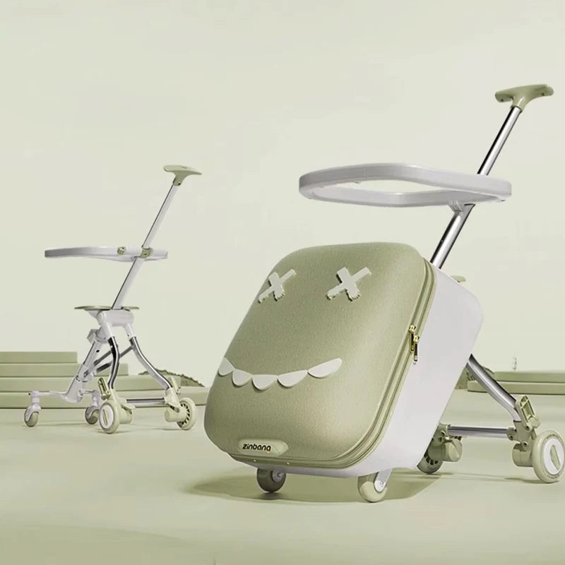 Hop On Kids Ride-On Travel Suitcase Stroller