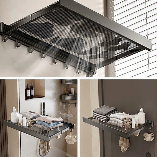 Ultra Suction Expandable Towel Storage Organizer Rack
