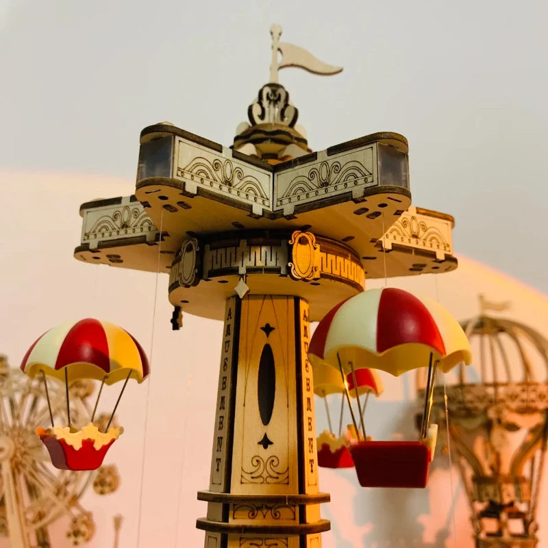 Wooden 3D Puzzle DIY Carnival Tower Kit
