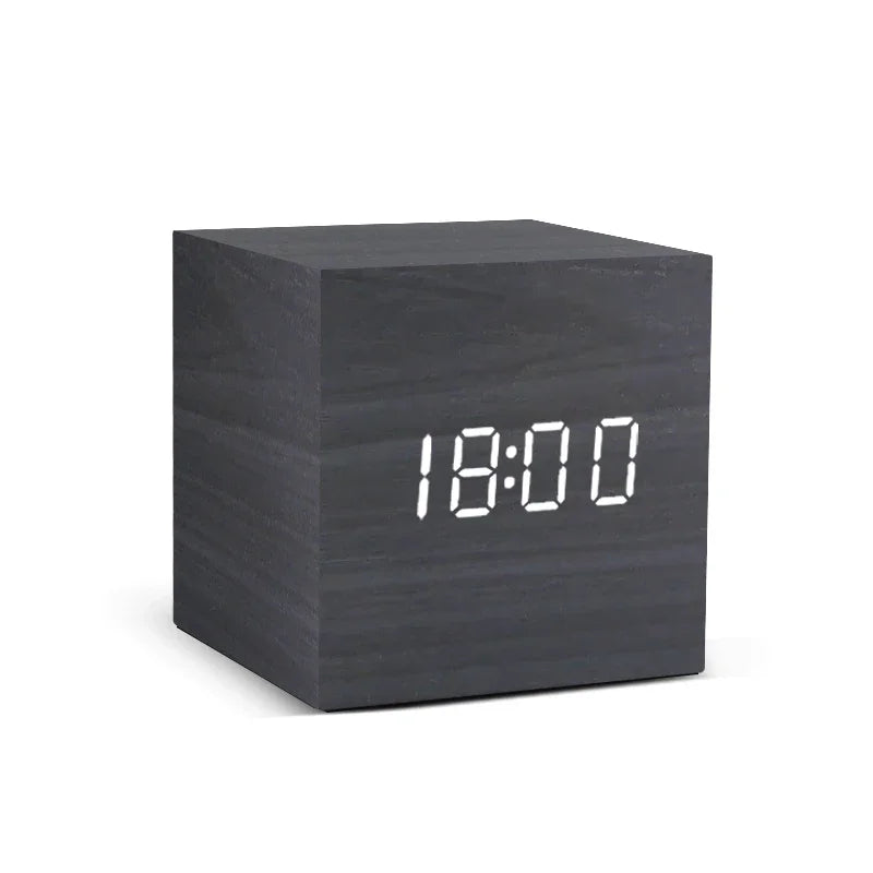 Minimalist Wooden Digital Desktop Alarm Clock