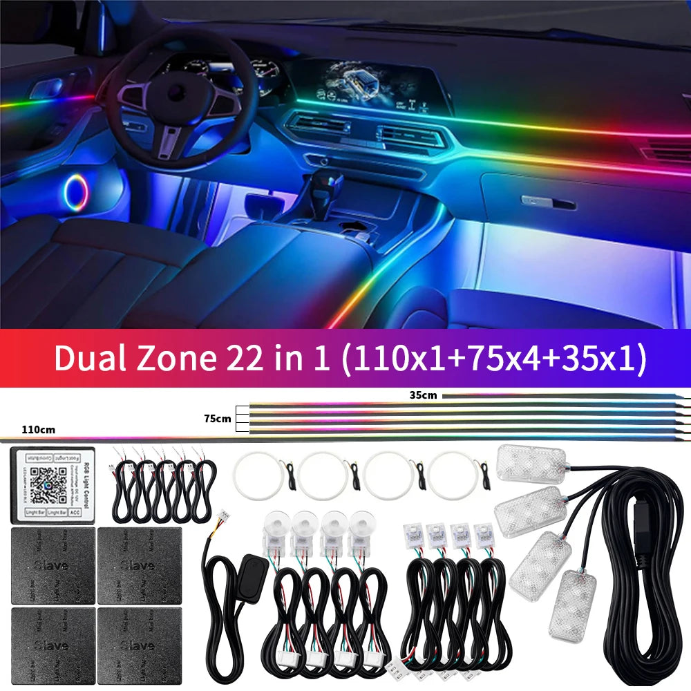 Bluetooth RGB Symphony Car Ambient Light Kit