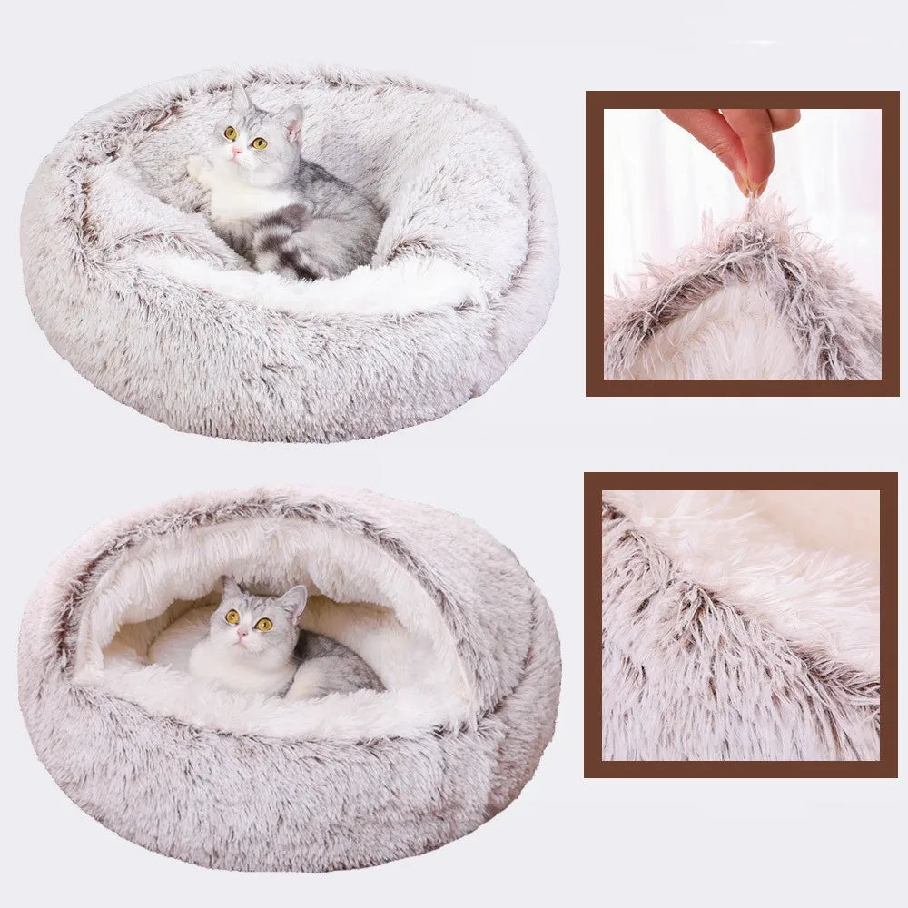 Snuggle Nest Plush Covered Pet Bed