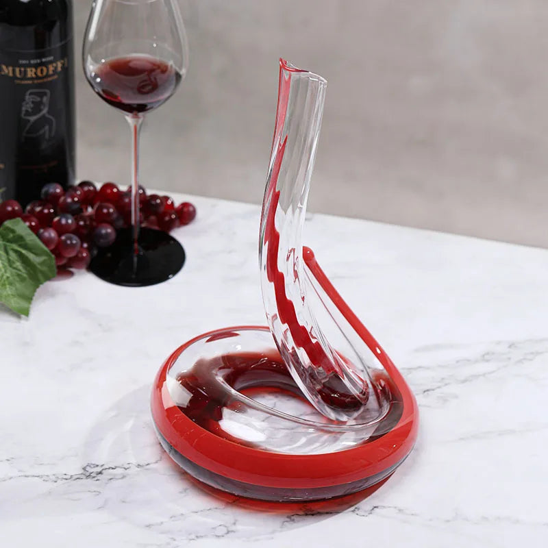 Artisan Blown Snake-Shaped Glass Wine Separator