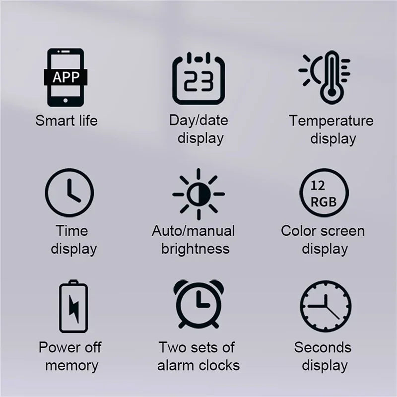 Neon Pulse Smart RGB Multifunctional Wall Clock