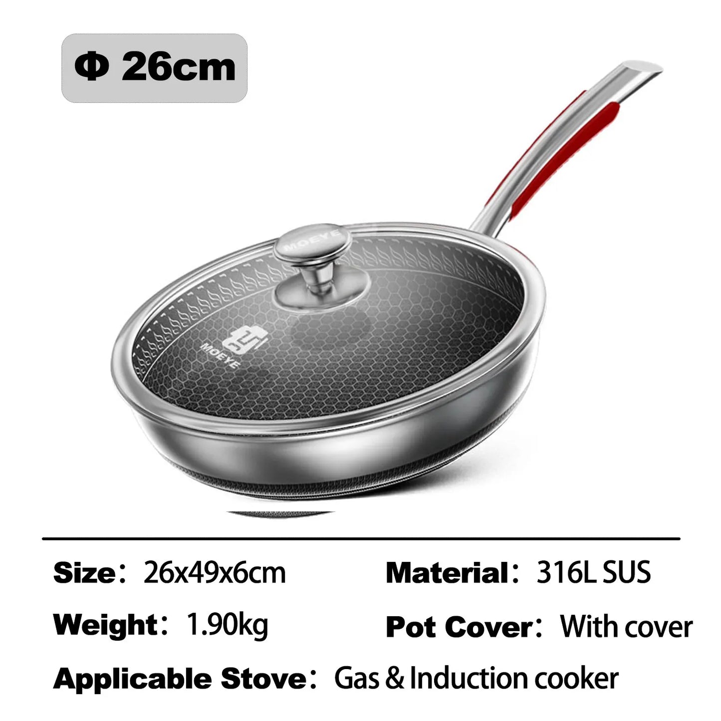 Safe Cook Nonstick Antibacterial Stainless Steel Pan