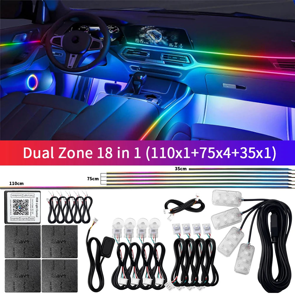 Bluetooth RGB Symphony Car Ambient Light Kit