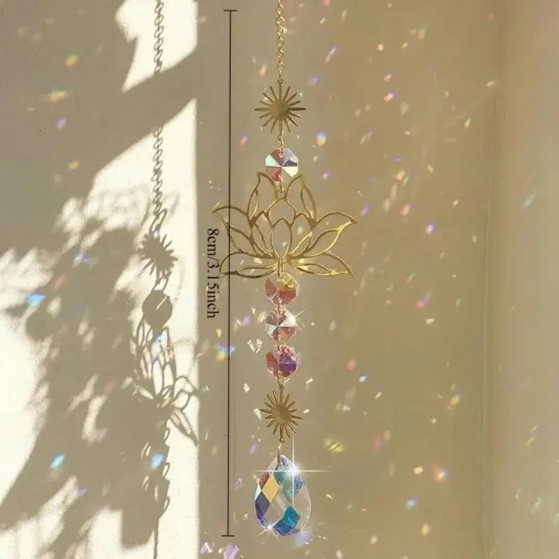 Lotus Crystal Sun Catcher Rainbow Prism