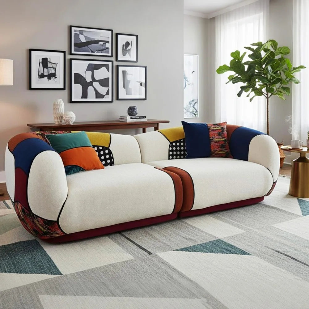 Matissero Bold Patchwork Colorblock Lounge Sofa