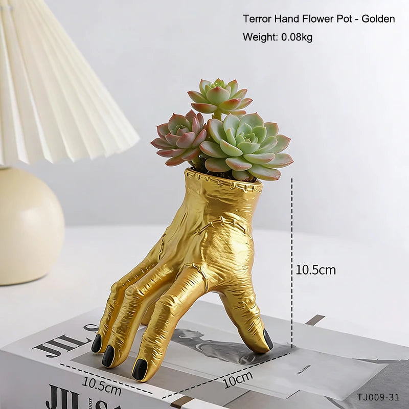Nightcrawl Gothic Hand Ceramic Planter Pot