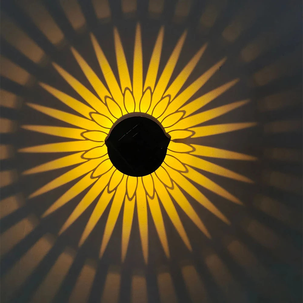 Geometric Pattern Decorative Solar Garden Wall Light