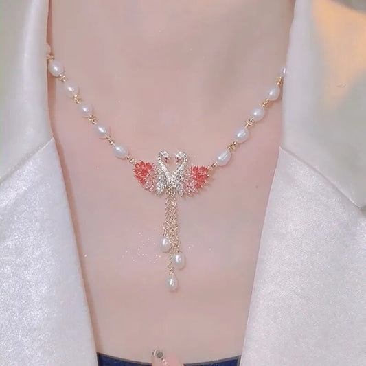 Swan Love Charming Pendant Necklace