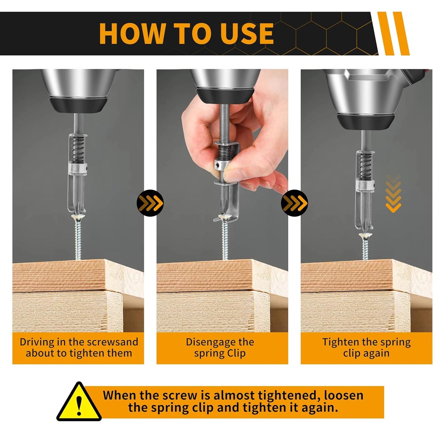 Spring Loaded Anti-Drop Screw Holder Bit