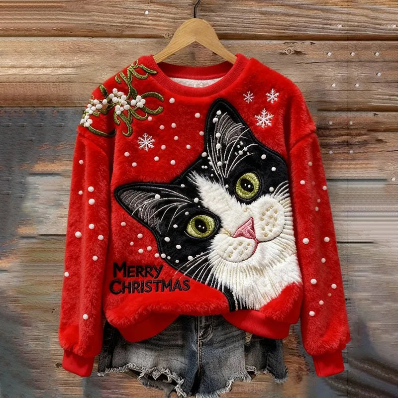 Christmas Village Plush Sweater
