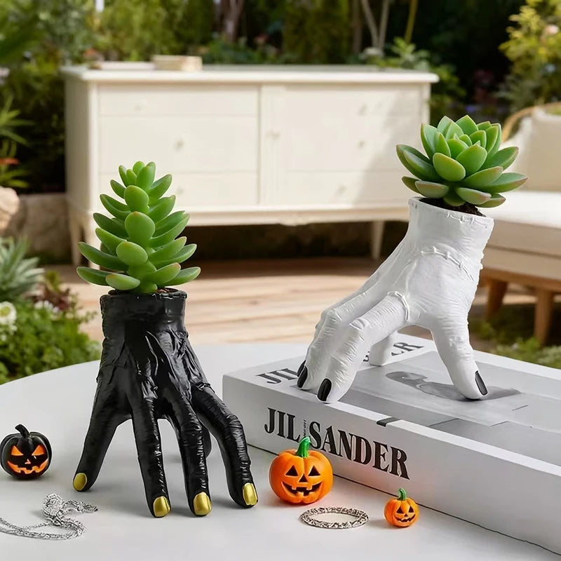 Nightcrawl Gothic Hand Ceramic Planter Pot