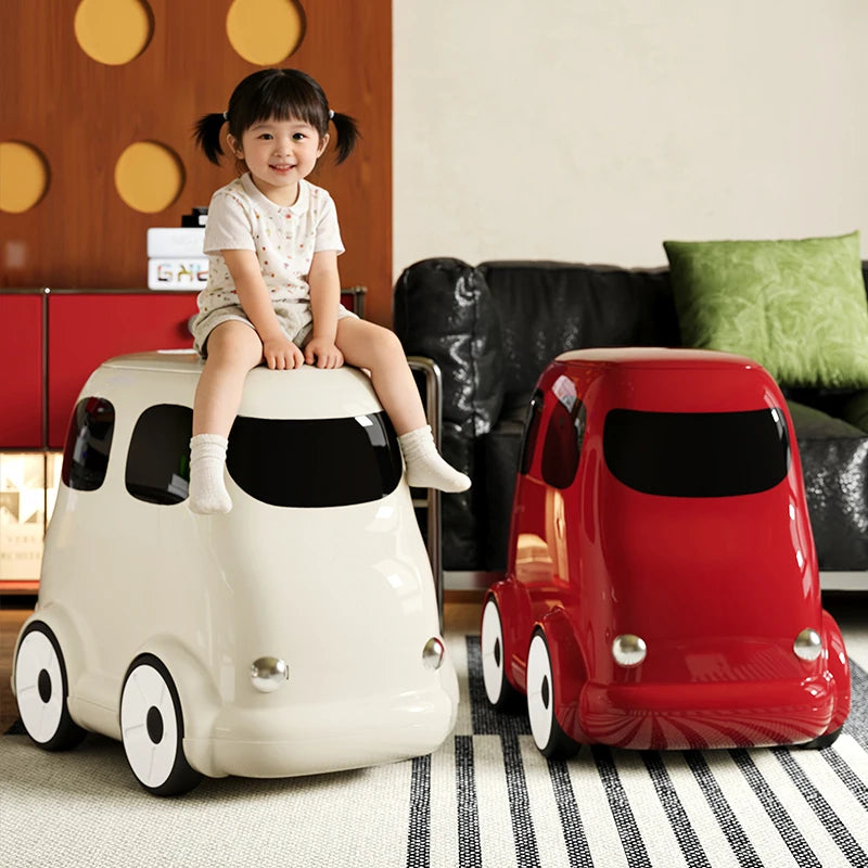 Cartoon Car Kids Ride-On Trash Bin