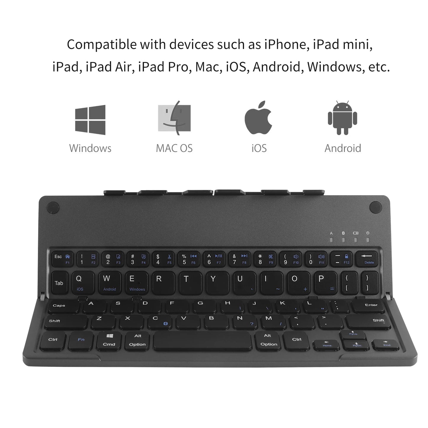Travel-Friendly Foldable Wireless Keyboard Phone Holder