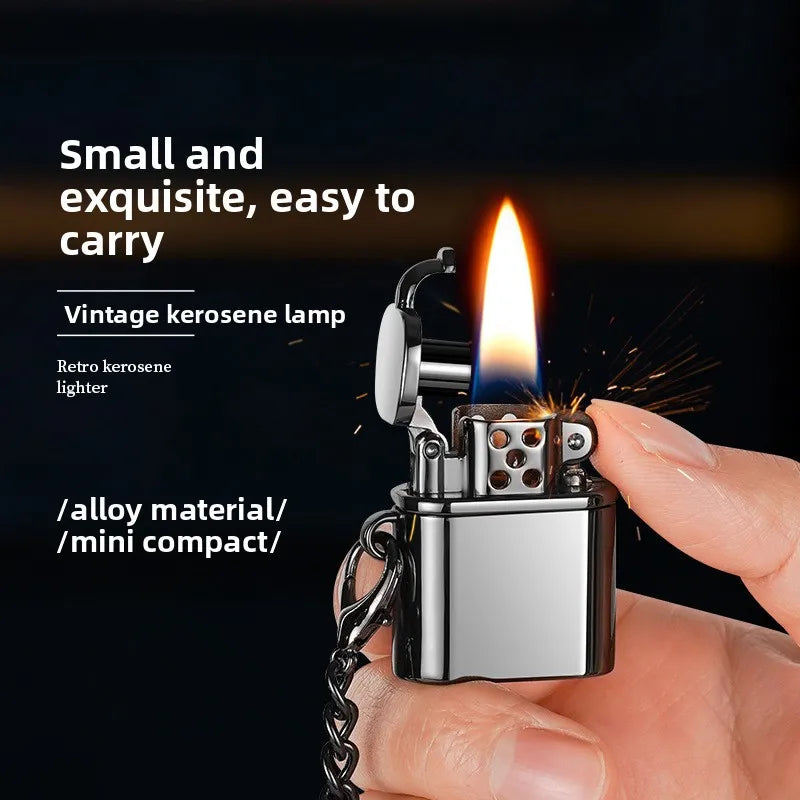 Spark Tag Metal Windproof Kerosene Keychain Lighter