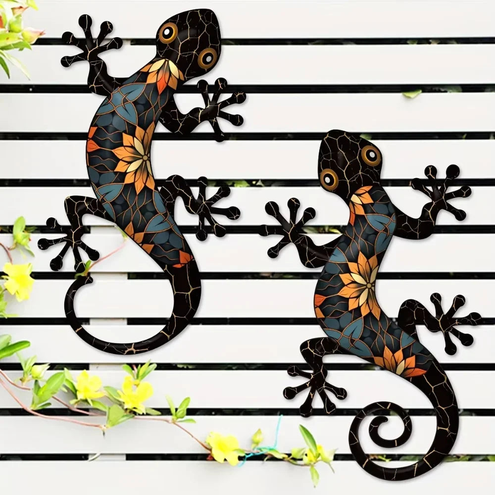 Artistic Mosaic Gecko Wall Decor