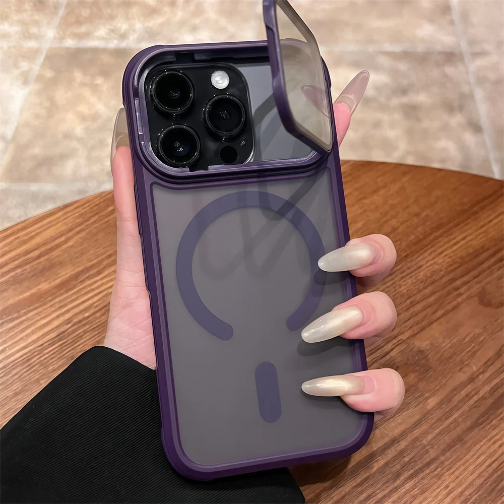 Full Lens Protection Flip Stand Magnetic iPhone Case