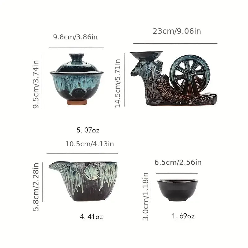 Rotating Handcrafted Tea Ceremony Set