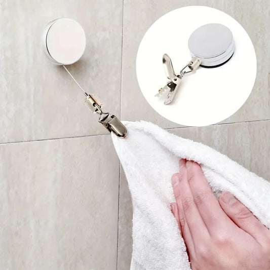 SnapBack Self-Retracting Bathroom Towel Hook