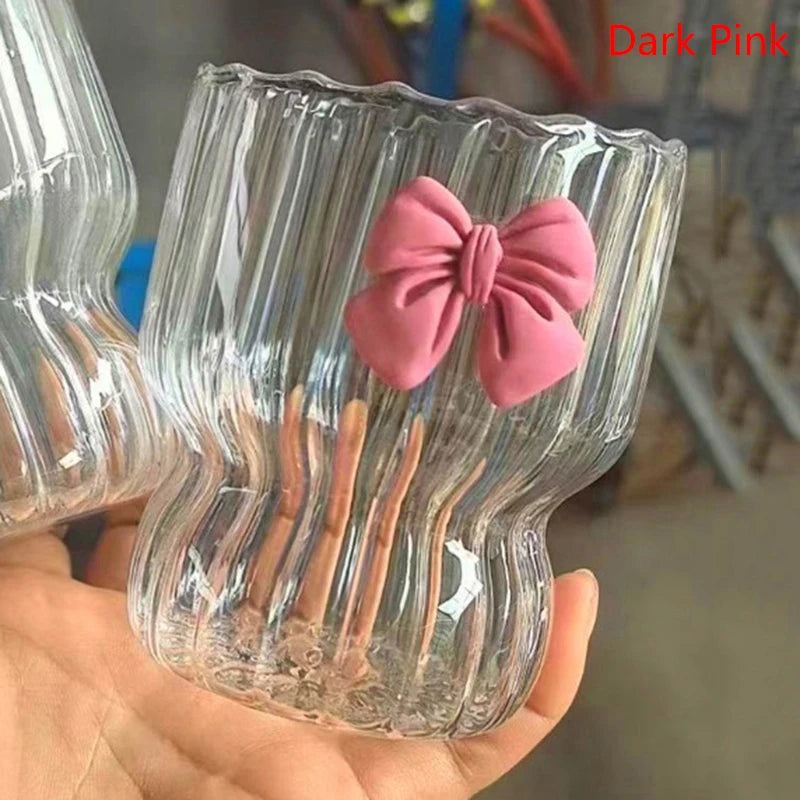 Cute Ribbon Glass Coffee Mug
