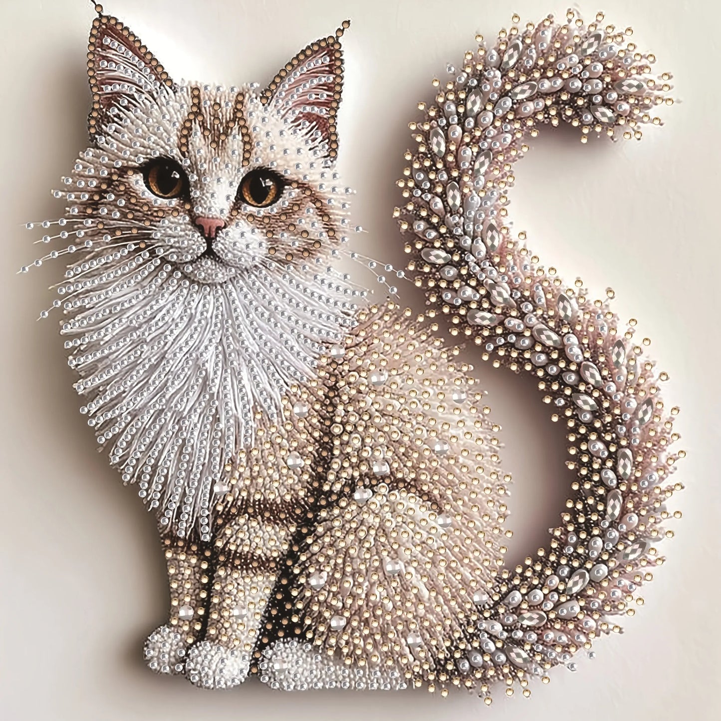 Hush Fluffy Kitten Rhinestone Wall Canvas