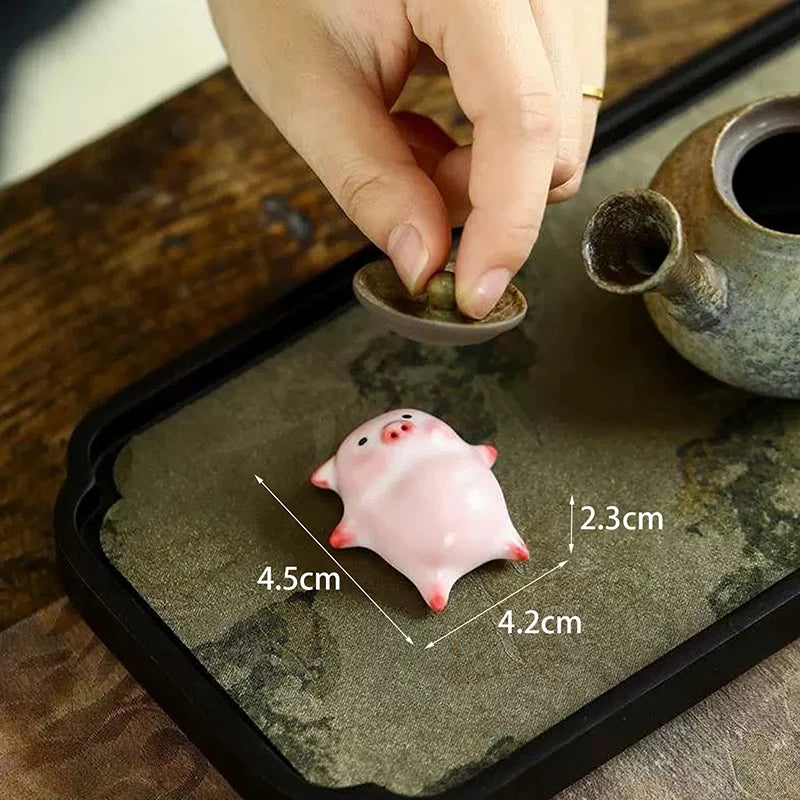 Little Pig Ceramic Tea Tray Decoration