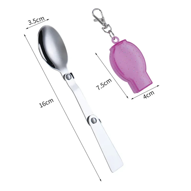 Foldable Stainless Steel Travel Spoon Fork Set