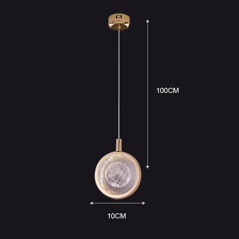 Nordic Crystal Halo Pendant Light